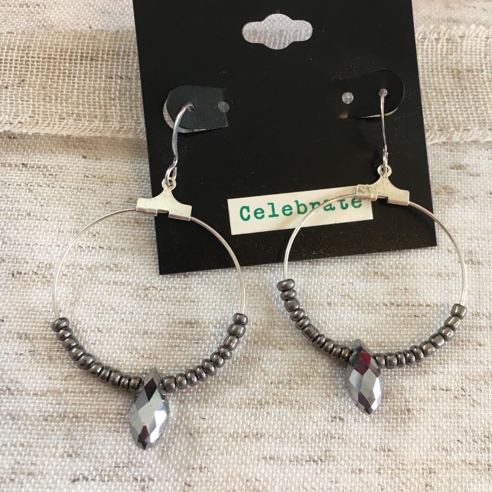 Disco Party Hoop Beaded Earrings